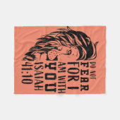 Christelijke bijbelvers mannen leeuw geloof angst  fleece deken (Voorkant (Horizontaal))