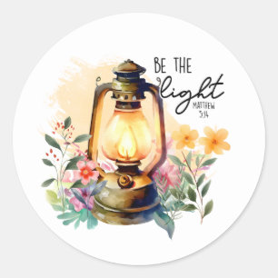 Christelijke Bijbelvers Matteüs 5:14 Wees Licht Ronde Sticker