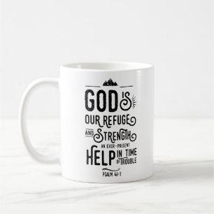Christelijke Bijbelvers Psalmen 46:1 God is onze T Koffiemok