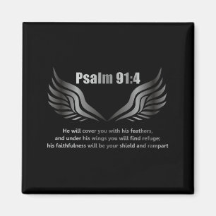 Christelijke Bijbelvers Quote Psalm 91 4 Ontwerp O Magneet