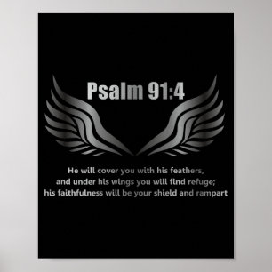 Christelijke Bijbelvers Quote Psalm 91 4 Ontwerp O Poster