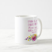 Christelijke Bijbelvers Typografie Bloemen Koffiemok (Voorkant rechts)