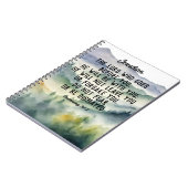 Christelijke Bijbelvers Waterverf Bergen Naam Notitieboek (Linkerzijde)