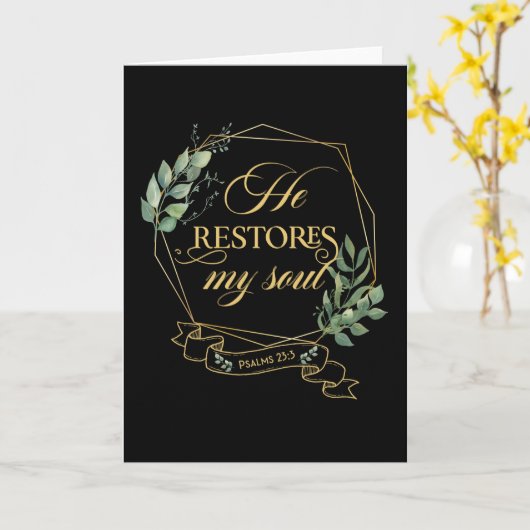 Christelijke bijbelverse eucalyptusbladeren kaart (Gele Bloem)