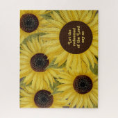 Christelijke bijbelverse gele zonnebloemen, afgelo legpuzzel (Verticaal)