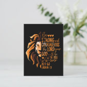 Christelijke Bijbelverse Joshua 1:9 Lion Feestdagenkaart (Staand voorkant)
