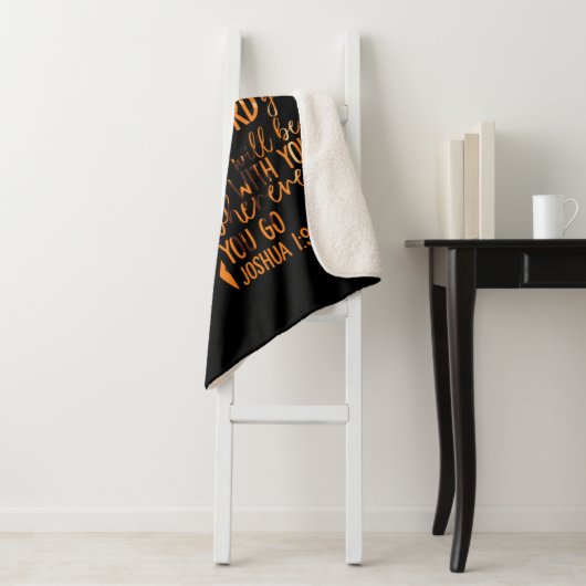 Christelijke Bijbelverse Joshua 1:9 Lion Sherpa Deken (In situ)