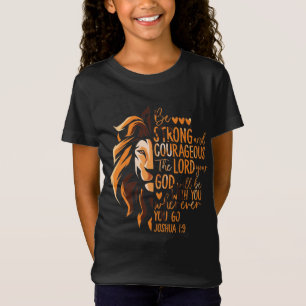 Christelijke Bijbelverse Joshua 1:9 Lion T-shirt