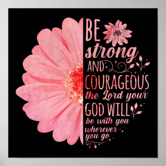 Christelijke Bijbelverse Joshua 1:9 ventilator Poster (Voorkant)