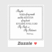 Christelijke Bijbelverse woorden van mijn mond Sticker (Vel)