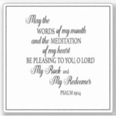 Christelijke Bijbelverse woorden van mijn mond Sticker (Voorkant)