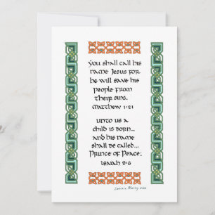 Christelijke Bijbelversen Calligrafie Celtic Knot Feestdagenkaart