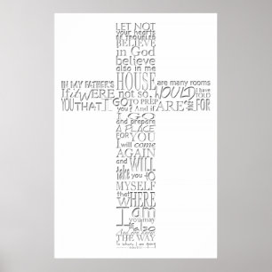 Christelijke Bijbelversen John 14 Poster 1