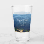 Christelijke Bijbelversie blauw oceaangebied zonde Glas (Achterkant)