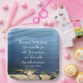 Christelijke Bijbelversie blauw oceaangebied zonde Papieren Bordje (Feest)