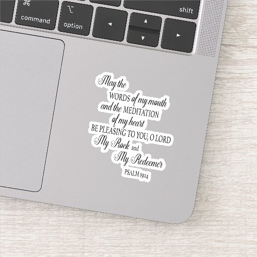 Christelijke Bijbelversie mei de woorden van mijn Sticker (Detail)