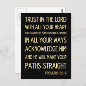 Christelijke Bijbelversie met scripts - Proverbs 3 Briefkaart (Voorkant / Achterkant)