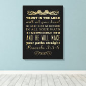 Christelijke Bijbelversie met scripts - Proverbs 3 Canvas Afdruk (Insitu (Houten vloer))