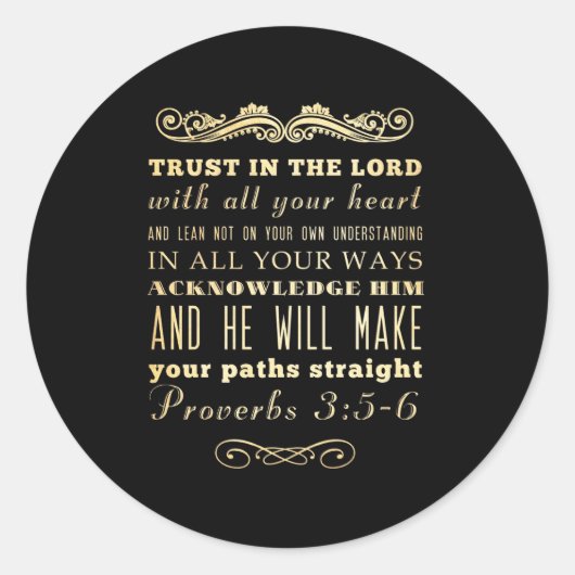 Christelijke Bijbelversie met scripts - Proverbs 3 Ronde Sticker (Voorkant)