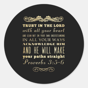 Christelijke Bijbelversie met scripts - Proverbs 3 Ronde Sticker