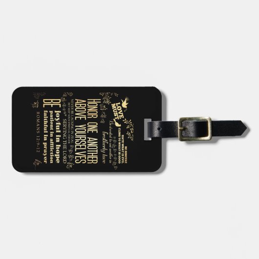 Christelijke Bijbelversie met scripts - Romans 12: Bagagelabel (Voorkant horizontaal)