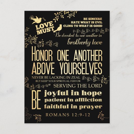 Christelijke Bijbelversie met scripts - Romans 12: Briefkaart (Voorkant)