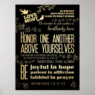 Christelijke Bijbelversie met scripts - Romans 12: Poster