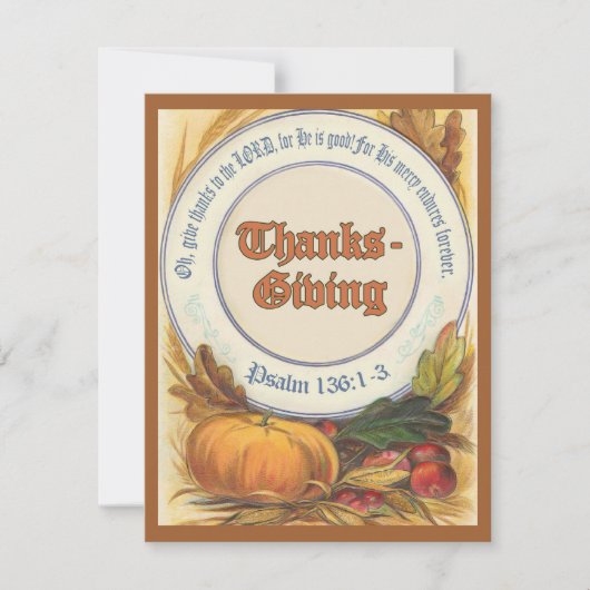 Christelijke Bijbelversie Thanksgiving Aangepast u Kaart (Voorkant)