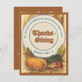 Christelijke Bijbelversie Thanksgiving Aangepast u Kaart (Voorkant / Achterkant)