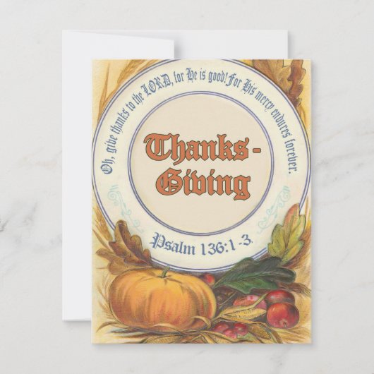 Christelijke Bijbelversie Thanksgiving Kaart (Voorkant)