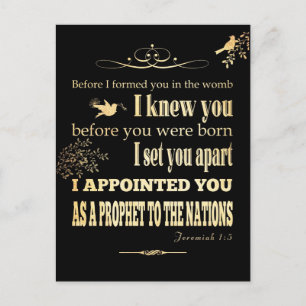 Christelijke Bijbelversie van Scripts - Jeremiah 1 Briefkaart