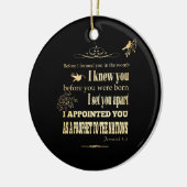 Christelijke Bijbelversie van Scripts - Jeremiah 1 Keramisch Ornament (Links)