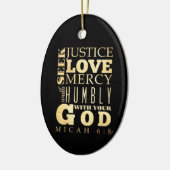 Christelijke Bijbelversie van Scripts - Micah 6:8 Keramisch Ornament (Links)