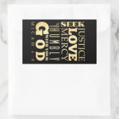 Christelijke Bijbelversie van Scripts - Micah 6:8 Rechthoekige Sticker (Tas)