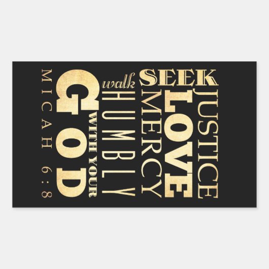 Christelijke Bijbelversie van Scripts - Micah 6:8 Rechthoekige Sticker (Voorkant)