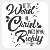 Christelijke bijbelversie vierkante sticker (Voorkant)