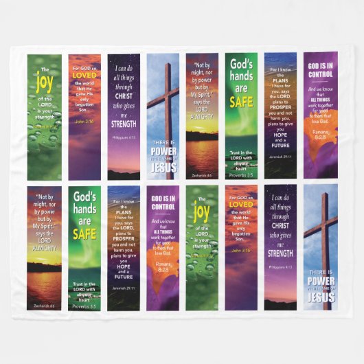 Christelijke Bijbelverzen Fleece Deken (Voorkant (Horizontaal))