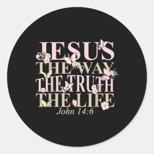 Christelijke Bijbelverzen Geloof God Jezus op de w Ronde Sticker