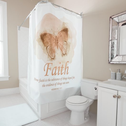 Christelijke bijbelvlinder voor vrouwen: Faith Douchegordijn (In situ)