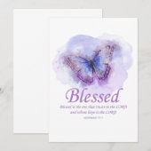 Christelijke bijbelvlinder voor vrouwen: Gezegend Bedankkaart (Voorkant / Achterkant)
