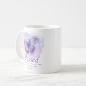 Christelijke bijbelvlinder voor vrouwen: Gezegend Koffiemok (Voorkant links)