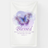 Christelijke bijbelvlinder voor vrouwen: Gezegend Spandoek (Verticaal)