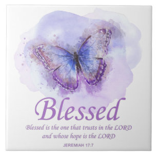 Christelijke bijbelvlinder voor vrouwen: Gezegend Tegeltje