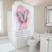 Christelijke bijbelvlinder voor vrouwen: Liefde Douchegordijn (In situ)