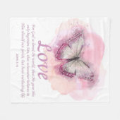 Christelijke bijbelvlinder voor vrouwen: Liefde Fleece Deken (Voorkant (Horizontaal))