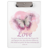 Christelijke bijbelvlinder voor vrouwen: Liefde Klembord (Voorkant)