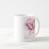 Christelijke bijbelvlinder voor vrouwen: Liefde Koffiemok (Voorkant rechts)