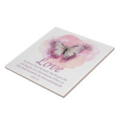 Christelijke bijbelvlinder voor vrouwen: Liefde Tegeltje (Zijkant)