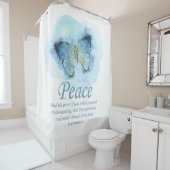 Christelijke bijbelvlinder voor vrouwen: Vrede Douchegordijn (In situ)