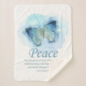 Christelijke bijbelvlinder voor vrouwen: Vrede Sherpa Deken (Voorkant)